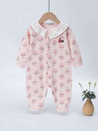 YINGZIFANG Baby Fruit Patched Allover Print Jumpsuit SHE