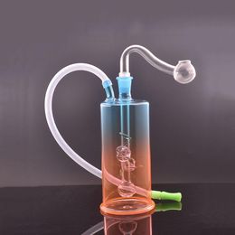 Beautiful Glass Oil Burner Bong smoking Water Pipes with Thick Pyrex Clear Heady Dab Rig for Smoking oil pot and hose