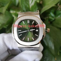 PPF 5711/1A-014 5711 40mm waterproof Wristwatches men watches Stainless Steel 904L Green Dial CAL.324 S C Movement Transparent Automatic mechanical Mens Watch