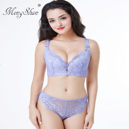 collection sets UK - Bras Sets Fat Mm280 Jin Thin Section Large Code Lace Breathes Gather Together Big Chest Cup Breast Collection Steel Ring Girl