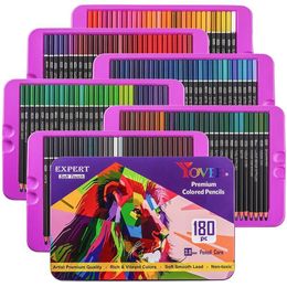 180 Colours Oil Colour Pencil Set Hand Painted Colouring Multi Colour Wood Sketching Coloured Drawing Pencil Art Kit Supplies for Beginner Stationery