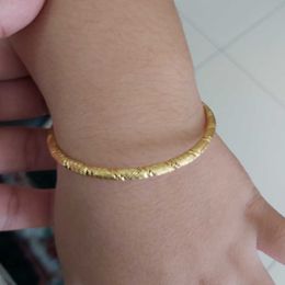 Wando Small Gold Color Bracelet&bangles for Baby/girls/boy Charm Beads Bracelet Small Bell/heart Jewelry Child Party Gifts B59 Q0719