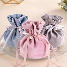 Gift Wrap 20Pcs Velvet Sugar Bag Creative Wedding Candy Box Baby Shower Boxes For Party Favours Bags With Handles Supplies