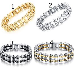 2021 Stainless Steel bike Chain bracelets Punk Motorcycle Biker Titanium steel chains Bangle For Mens Fashion Never fade Jewellery