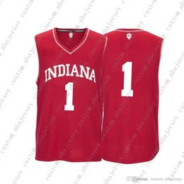 Cheap Custom Indiana Hoosiers NCAA #1 Red Basketball Jersey Personality stitching custom any name number XS-5XL