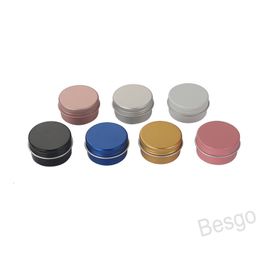 30ml Aluminium Tea Food Storage Boxes Round Shape Coffee Sugar Nuts Jar Box Cosmetic Hair Wax Case Small Sealed Pot Container Cans BH5485 TYJ