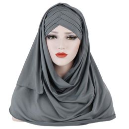 -Foulards Femmes Inde Chapeau Musulman Ruffle Cancer Chemo Bonnet Turban Wrap Cap Scarf Châle Echawre Voile Femme Musulman