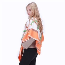 130cm Handkerchief New Fashion Silk Scarf Twill Imitation Female Big Square Chain Printing Travel Shawl276u