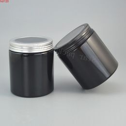 20pc 250g empty black PET Cosmetic Jar Packaging Container Aluminium Cap Plastic Bottles Facial Cream Make Up Travel Size Toolsgood qty