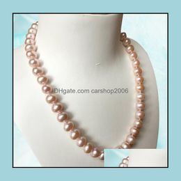 Beaded Necklaces & Pendants Jewellery 9-10Mm Purple Natural Pearl Necklace 18Inch 925 Sier Clasp Womens Gift Drop Delivery 2021 Xsnft