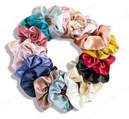 Fashion women silk Hair bands solid Colour Elastics hair scrunchies girl's hair Tie Accessories Ponytail Holder