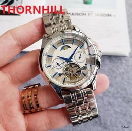Luxury 904L Full Stainless Steel Moon Shape Watches Mens Mechanical Automatic Business Big Dial President Day Date Self-wind Classic Wristwatches reloj de lujo