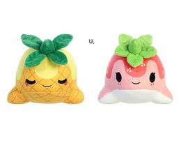 Party Favours Pineapple Strawberry Shaped Whale Plush Toy Soft Stuffed Animals for Kids Birthday Gifts GCF14201