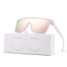 Riding Sunglasses Women's Big Frame Colourful Plating True Film Polarised Sun glasses Men's Sports Eyewear