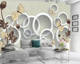 Simple Rose Butterfly 3d Wallpaper Wallpaper Paper Living Room Premium Atmospheric Interior Decoration Modern Mural 3d Wallpaper