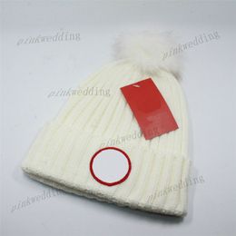 Soft Breathable Skull Caps Elastic Warm Knitted Hat With Hair Ball Simple Thick Beanie Outdoor Windproof Wool Hats