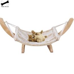 Pet Supplies Breathable Hammock Tent For Cat Solid Wood Hanging DIY Assembled Swing Bed Sleeping Cradle Cats Products