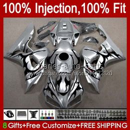 100%Fit Injection mold For HONDA Body CBR 1000 RR CC 1000RR 1000CC 06-07 Bodywork 59No.8 CBR1000 RR CBR1000RR 06 07 CBR1000-RR 2006 2007 OEM Fairing Kit silvery black