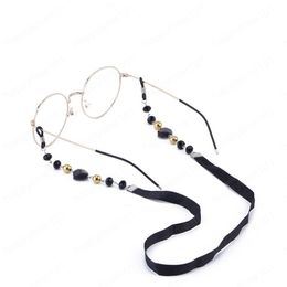 Fashion Women Sunglass Chain Black Acrylic Beads Eyeglass Chains Anti-slip Eyewear Cord Holder Neck Strap Glasses Rope