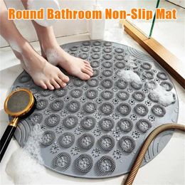 Bath Mats Bathroom Shower Non-Slip Round Shape Mat Washable Massage Foot Pad Accessories Drop