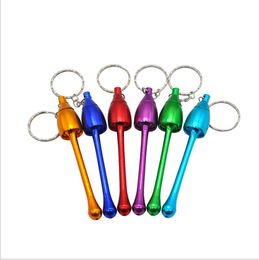 Factory direct selling mushroom pipe, cigarette set, mini Aluminium alloy small cigarette holder key ring, regular six Colour wholesale of pipe