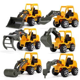 6 Styles /set Mini Car Construction Engineering Vehicle Toy Diecast Excavator Mixer Model Boys Toys