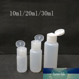 100pcs 10ml/20ml/30ml Plastic Squeezable PE Flip Lid Lotion Bottles Cosmetic Sample Container Travel Liquid Refillable Vial Jar