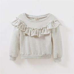 Autumn Baby Girls Long Sleeve Blouse 100% Cotton High Quality Children Kids Shirt Girls Ruffles Top Jumper for Toddler Girl 210306