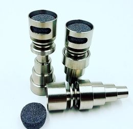 Newest 6 in 1 Titanium Nail with Moonrock inside 10mm & 14mm & 19mm Domeless length for Glass bongs Glass Pipe Wax Dry Herbal