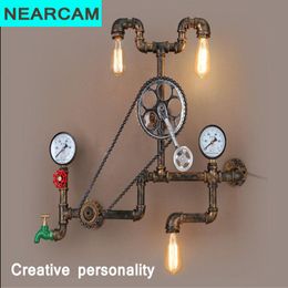 Wall Lamp NEARCAM European Style Retro Industrial Creative Restaurant Bar Iron Art Internet Cafe Water Pipe