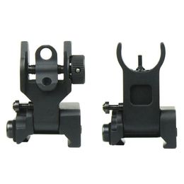 Tactical Aluminum Flip Up Iron Front and Rear Sights Combo Set Fit for 20mm Picatinny Weaver Rails