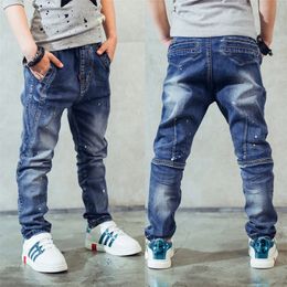 Boy's jeans, Children's clothing boys jeans spring and autumn splash-ink children pants 3 4 5 6 7 8 9 10 11 12 13 14 years old 210306