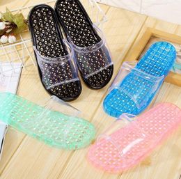 Crystal Slippers Summer Indoor Massage Non-slip Bathroom Slippers Men Casual Plastic Transparent Beach Shoes Hard Sole Lovers Slippers