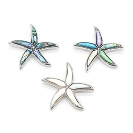 4PCS Natural Shells Abalone White Starfish Brooch Pendant For Jewellery Making DIY Necklace Earring Hanging Accessories Gift Party