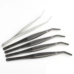 2021 Straight Bend Stainless Steel Tweezers Moss Micro Landscape Ornaments Special Gardening Tools DIY ZAKKA Fairy Garden Bonsai Craft Tools