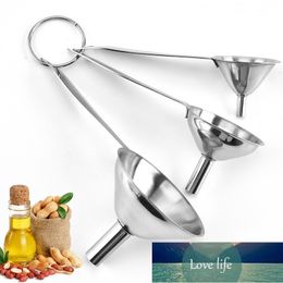 3Pcs/Set Small Mouth Funnels Bar Wine Flask Funnel Mini Stainless Steel for Filling Hip Flask Narrow-Mouth Bottles