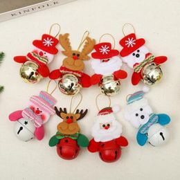 Child gift Christmas Ornament Bells Santa Snowman Elk Bear Tree Jingle Door Hanging Pendants Home New Year Party Holiday Decorations Gift