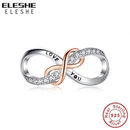 ELESHE Romantic LOVE YOU Bead Fit Original Charm Bracelet 925 Sterling Silver Infinity Charms Beads DIY Women Jewelry Q0531