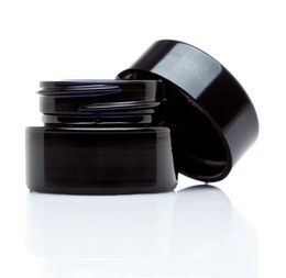 Non Stick 5ml Cosmetic Cream Black Glass Jar with Classic Screw Top Empty Jars Container