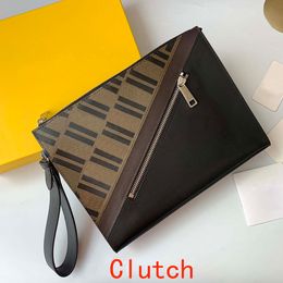 Men luxury clutch bag women coin purse high quality ultra thin embossed brand wristband bags webbing stripe design leather wallet