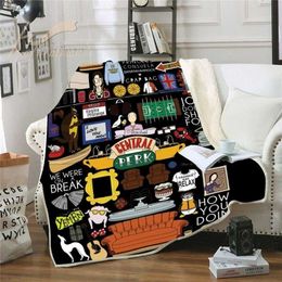 Cartoon Blanket Kids Blanket Throw Friends Tv Show Soft Blanket Dust Cover Sofa Bed Blankets for Adults Home Decotation 211126