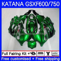 -Kit de corps pour Suzuki Katana GSXF750 GSXF 600 750 CC GSX600F 03 04 05 06 07 18NO.42 Vert léger 600CC GSX750F GSXF-750 GSXF600 750CC 2003 2004 2006 2006 Farécences OEM