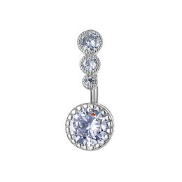 YYJFF D0931-1 Sexy Dangling Navel Belly Button Rings Piercing Crystal Surgical Steel Woman