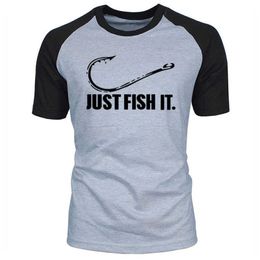 Love Fishing TShirt Fashion Men Fish It Funny Angler Hook Bait&Tackle Preshrunk Cotton raglan Short Sleeve T shirt 210629