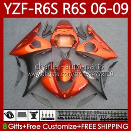 Motorcycle Bodywork For YAMAHA YZF600 YZF R6 S 600 CC YZF-R6S 06 07 08 09 Bodys 96No.99 YZF R6S 600CC Hot orange YZFR6S 2006 2007 2008 2009 YZF-600 06-09 OEM Fairing Kit