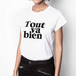 Letter Printed round neck Button Pure Cotton Short-sleeved T-shirt Women 210720