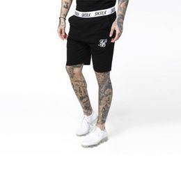 Men summer Sik Silk embroidery gyms Fitness Bodybuilding Casual Joggers workout Brand sporting short pants Sweatpants Sportswear X0628
