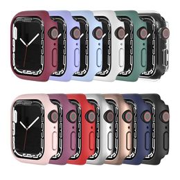 Colourful Watch Case For Apple Series 7 41mm 45mm Shockproof Ultra-Thin Hard PC iWatch Bumper Cases All-Around Edge Protective Cover