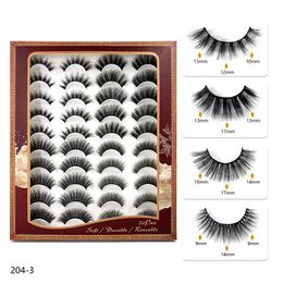 20pairs False Eyelash Fluffy Faux 3d Mink Eyelashes Soft Thick Mix Style Lash Extension Reusable Cruelty Free Cross 5D Fake Eye Lashes