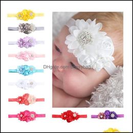 Headbands Jewellery Jewellery Chic Lace Mix 4 Flower Princess Girls Headband Bow Baby Girl Children Hair Aessories Drop Delivery 2021 C81Xe